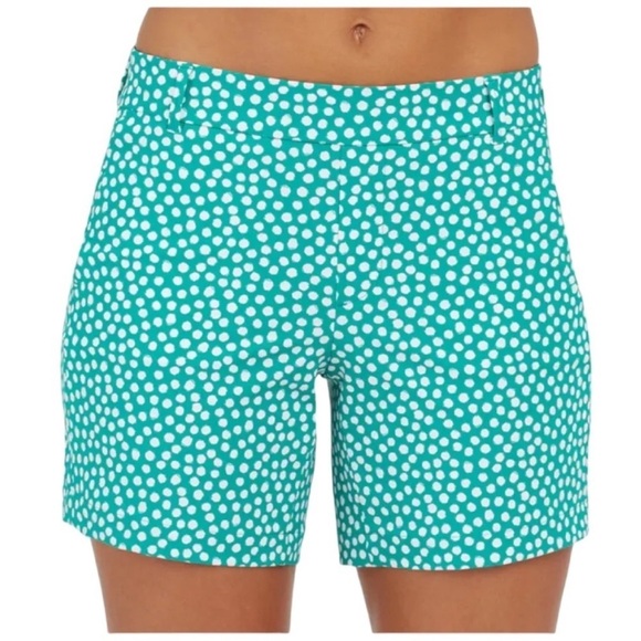 SPANX Sunshine Short 6” Polka Dot Kelly Green Beach Swim Trunks Shorts Medium - Picture 2 of 10